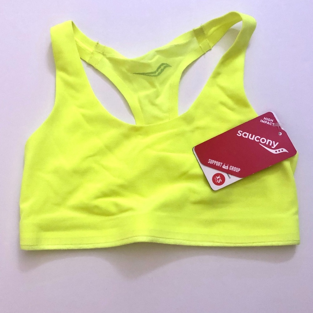 ☀️ Saucony neon yellow sweet elite bra